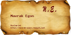 Mavrak Egon névjegykártya